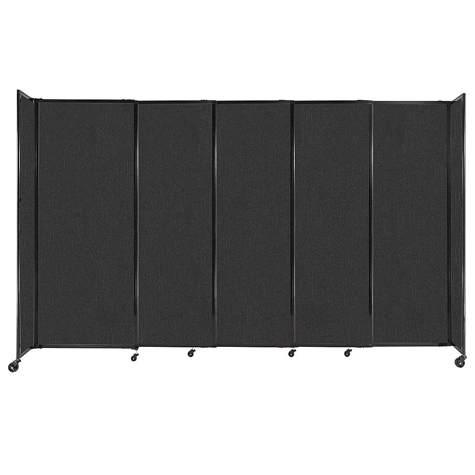 Versare ShieldWall Folding Mobile Room Divider, 82"H x 135"W, Black Fabric (DS1911102-1)