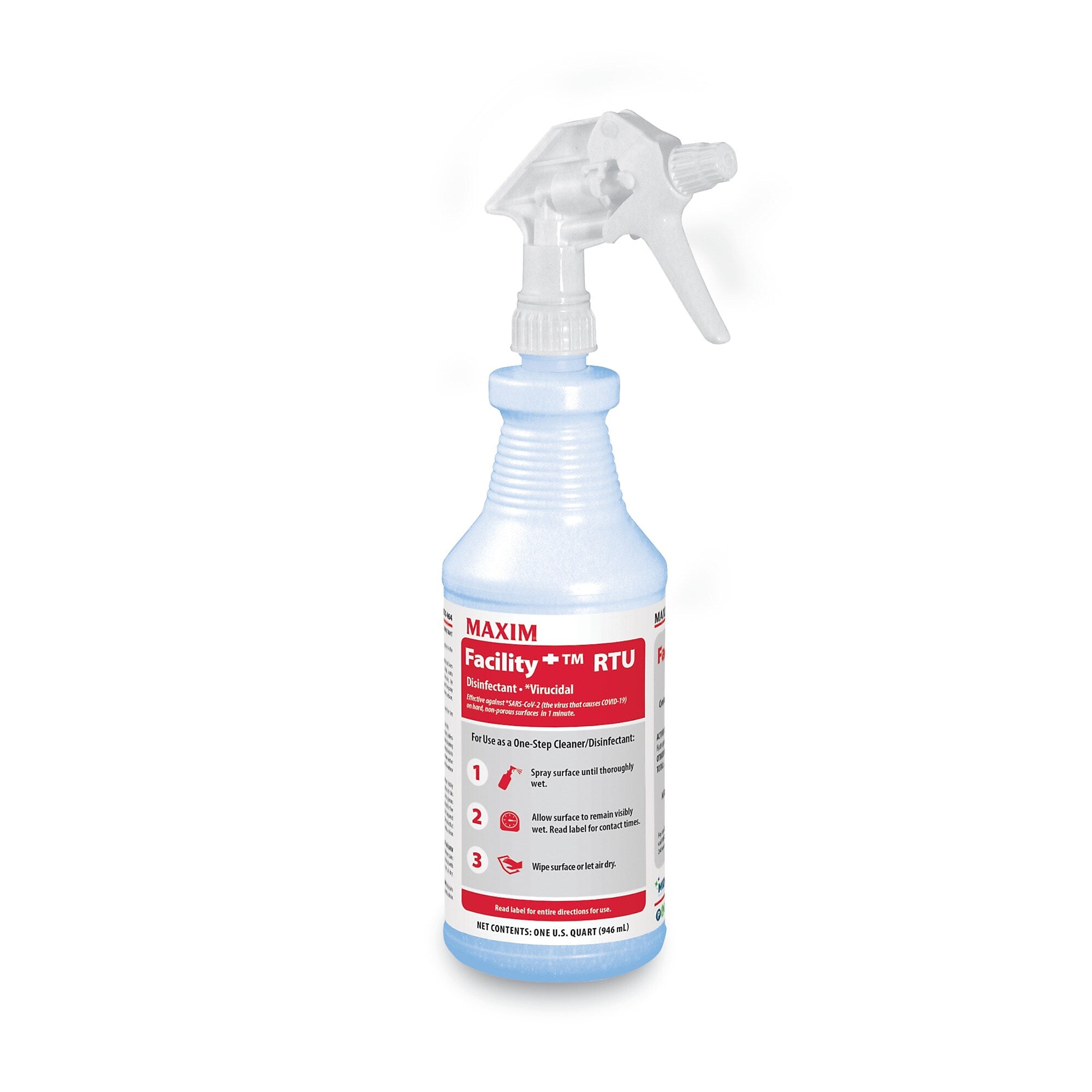 Maxim Facility+ RTU Disinfectant, Safe-to-Ship, Unscented, 32 oz, 6/Carton (MLB04640086)
