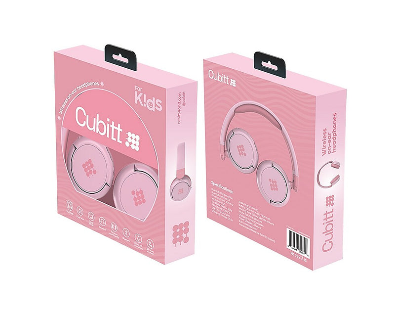 Cubitt Jr. Wireless Active Noise Canceling Over-Ear Headphones, Bluetooth, Dreamy Pink (CTANCJR-5)
