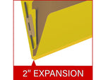 Medical Arts Press Pressboard Classification Folder, 1 Divider, 2" Expansion, Letter Size, Yellow, 10/Box (DV-T42-14-3YLW)