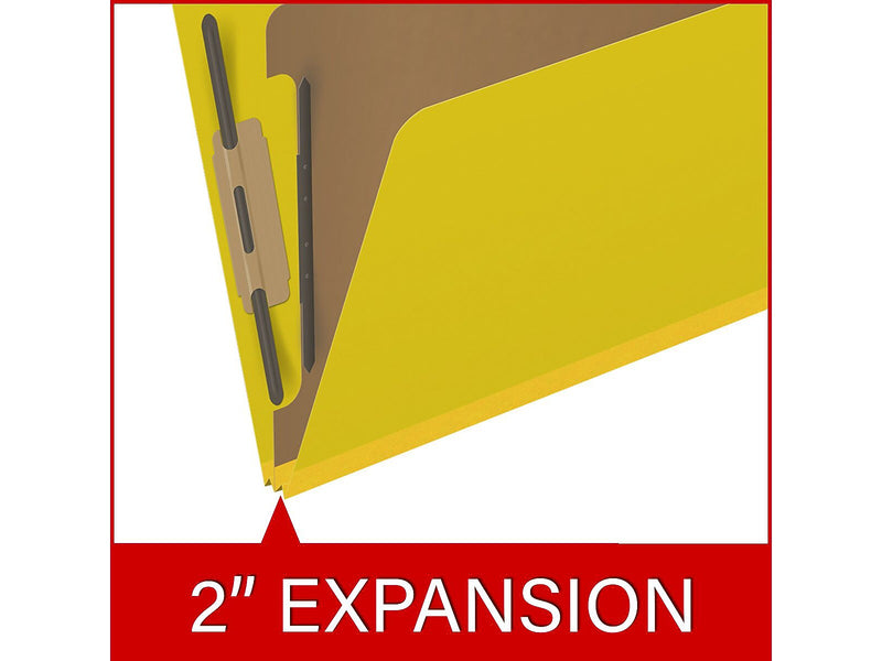 Medical Arts Press Pressboard Classification Folder, 1 Divider, 2" Expansion, Letter Size, Yellow, 10/Box (DV-T42-14-3YLW)