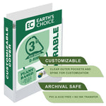 Samsill Earth's Choice Plant-Based Durable 3" View Binders, D-Ring, Made in USA, White (16987)