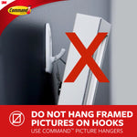 Command Medium Designer Hooks, 3 lb., White, 2/Pack (17081ES)
