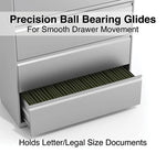 Alera 4-Drawer Lateral File Cabinet, Letter/Legal Size, Lockable, 52.5"H x 42"W x 18.63"D, Light Gray (ALEHLF4254LG)