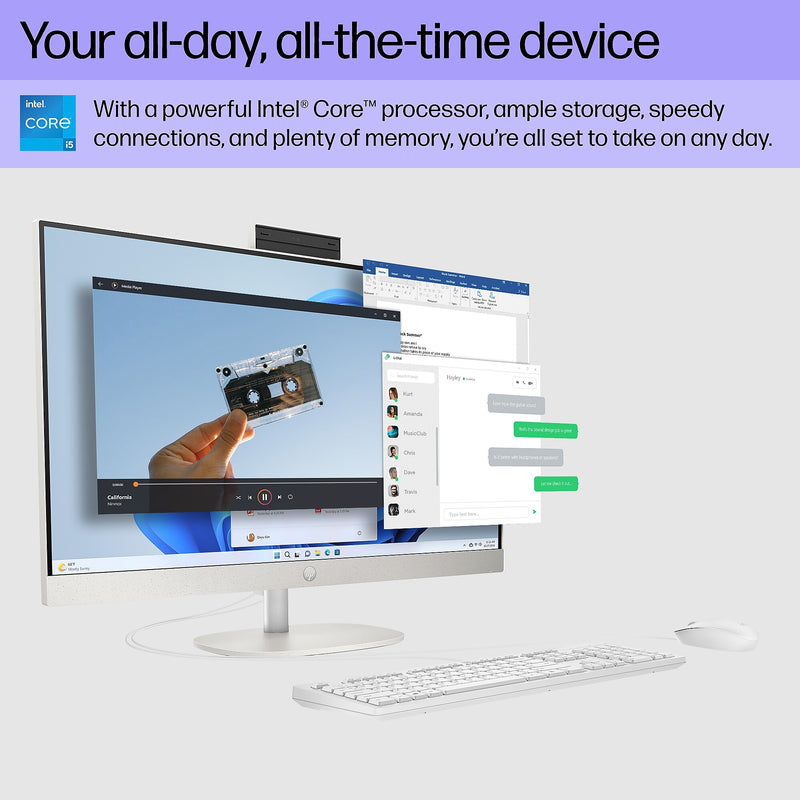 HP 27" All-in-One Desktop Computer, Intel Core  i5-1334U, 8GB RAM, 256GB SSD, Windows 11 Home