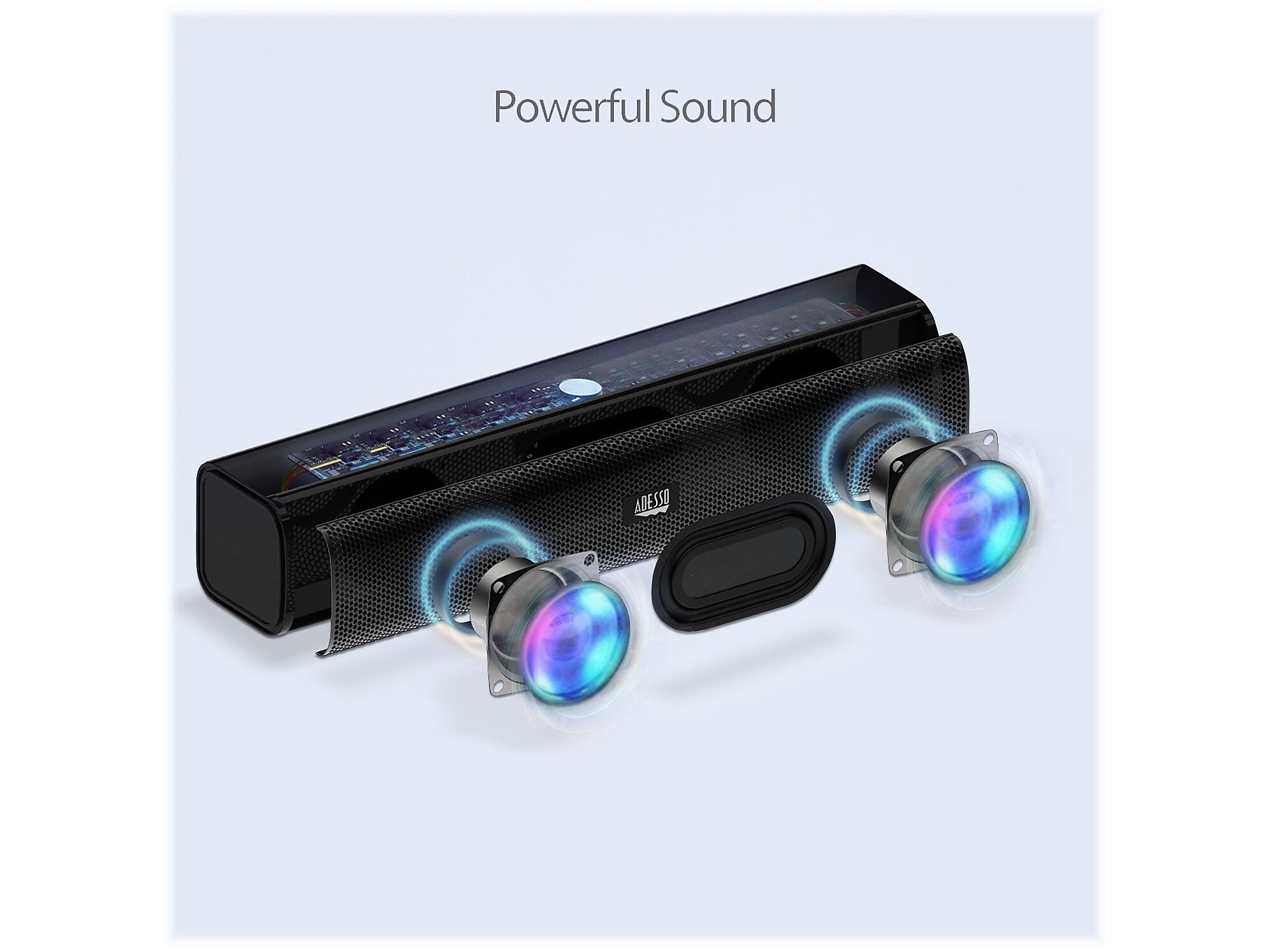 Adesso Xtream S5 USB-Powered Sound Bar Speaker, 5W x 2, Black