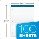 TOPS Double Docket Notepad, 8.5" x 11.75", Wide Ruled, White, 100 Sheets/Pad (63379)
