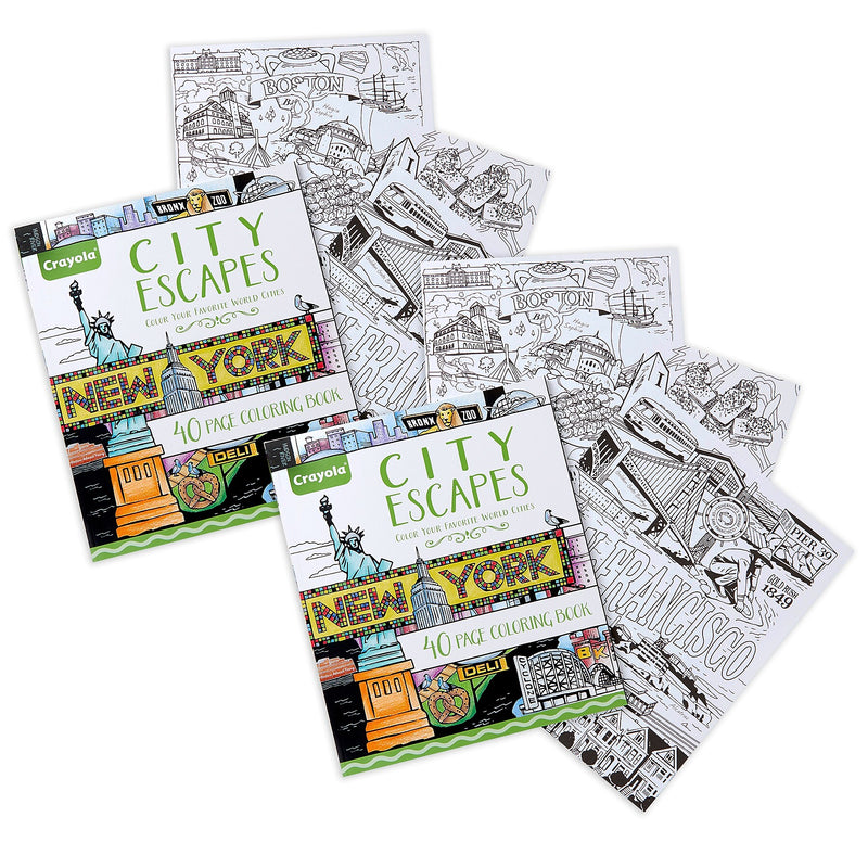 Crayola City Escapes Adult Coloring Book, 40 Pages, 2/Bundle (BIN040307-2)