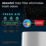iTouchless Stainless Steel Sliding Lid Sensor Trash Can with AbsorbX Odor Control System, 14 Gal., Silver(IT14SC)