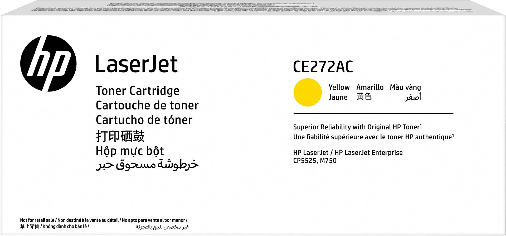 HP 650AC Yellow Standard Yield Toner Cartridge , Prints Up to 15,000 Pages (CE272AC)