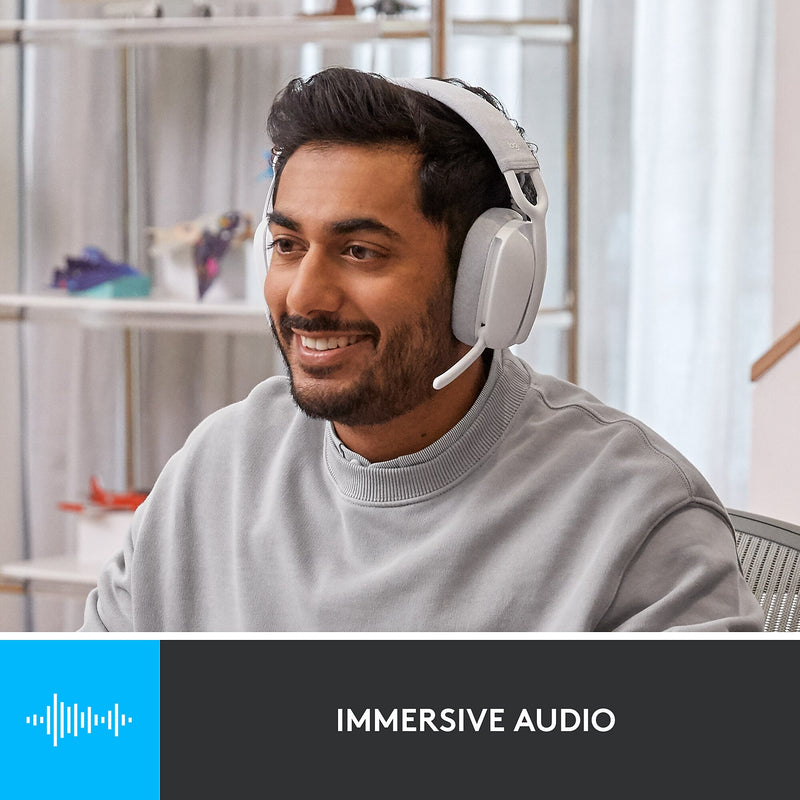 Logitech Zone Vibe 100 Wireless Noise Canceling Bluetooth Stereo Headset, USB-C, MS Certified (981-001257)
