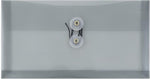 JAM Paper Premium Plastic Filing Envelope with Button & String Closure, 5 1/4" x 10", Gray, 3/Pack (921B1SMX3)