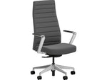 HON Cofi Fabric Swivel Executive Chair, Graphite/Polished Aluminum (HCFEU.W0.STC.P.H.UR93.CHSTC09.PA)