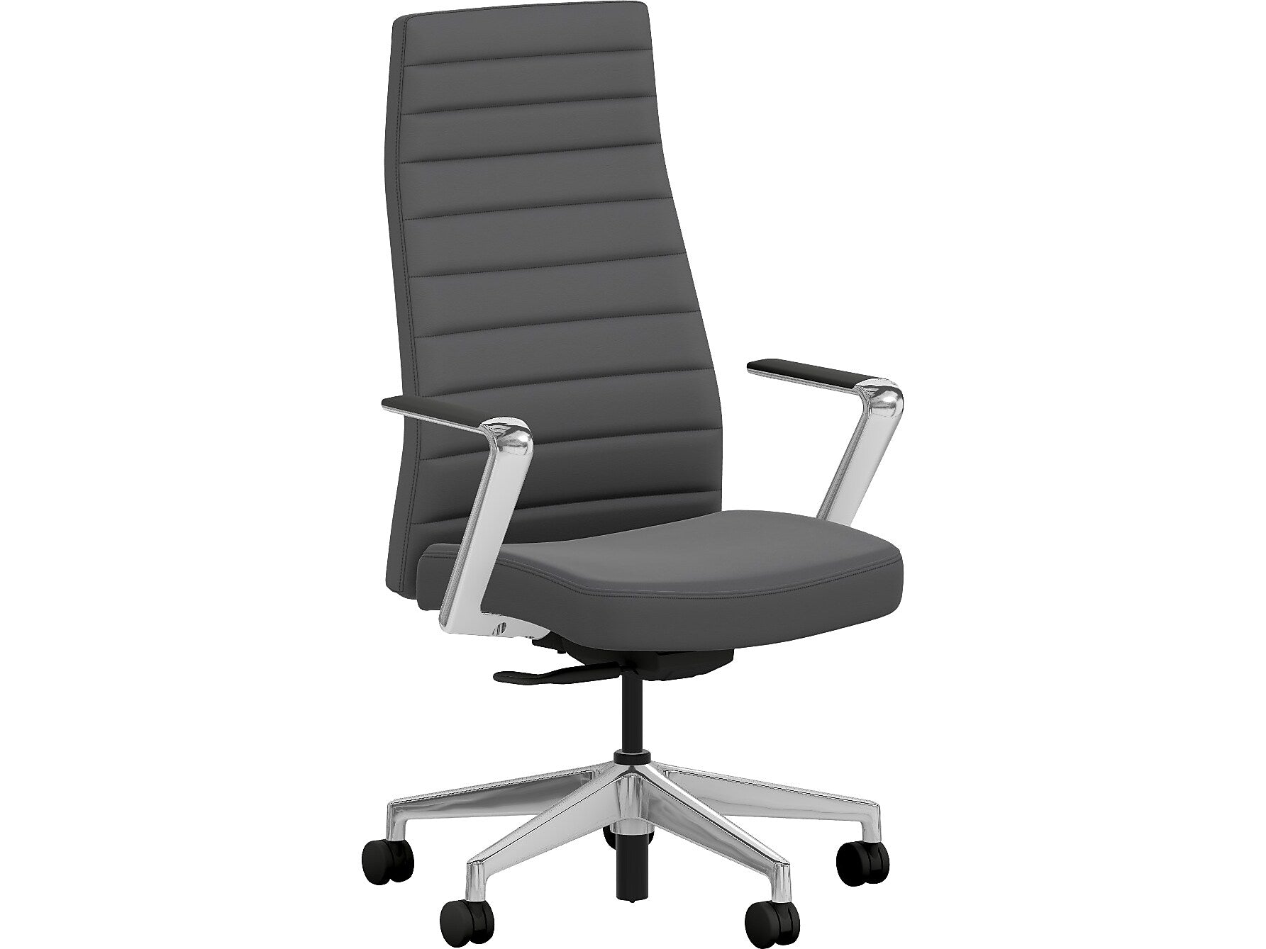 HON Cofi Fabric Swivel Executive Chair, Graphite/Polished Aluminum (HCFEU.W0.STC.P.H.UR93.CHSTC09.PA)