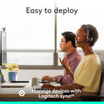 Logitech Zone 305 Wireless Noise Canceling Bluetooth Stereo Headset, USB-C, MS Certified (981-001452)