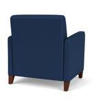 Lesro Ravenna Vinyl Guest Chair, Patriot Plus Imperial Blue/Walnut Wood (RV1201.FWL-01PPIB)