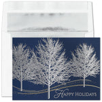 "Glistening Trees" Holiday Card w/ Silver Lined White Envelope, 100/BX