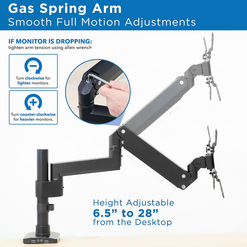Mount-lt! Adjustable Monitor Mount, Up to 35", Black (MI-4771)