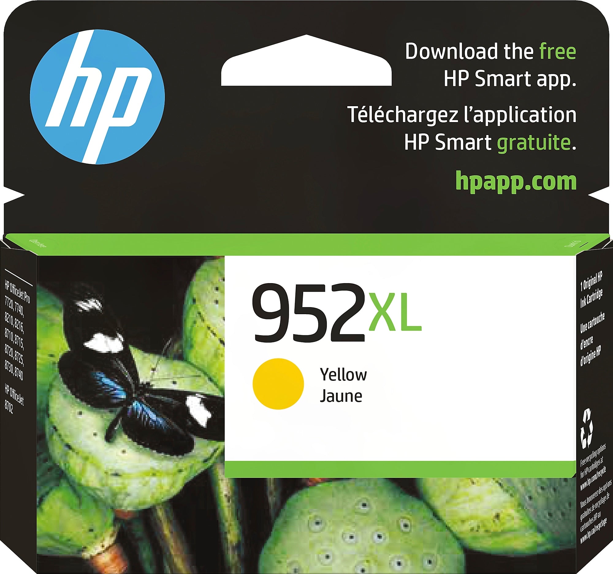 HP 952XL Yellow High Yield Ink Cartridge, Prints Up to 1,450 Pages (L0S67AN#140)