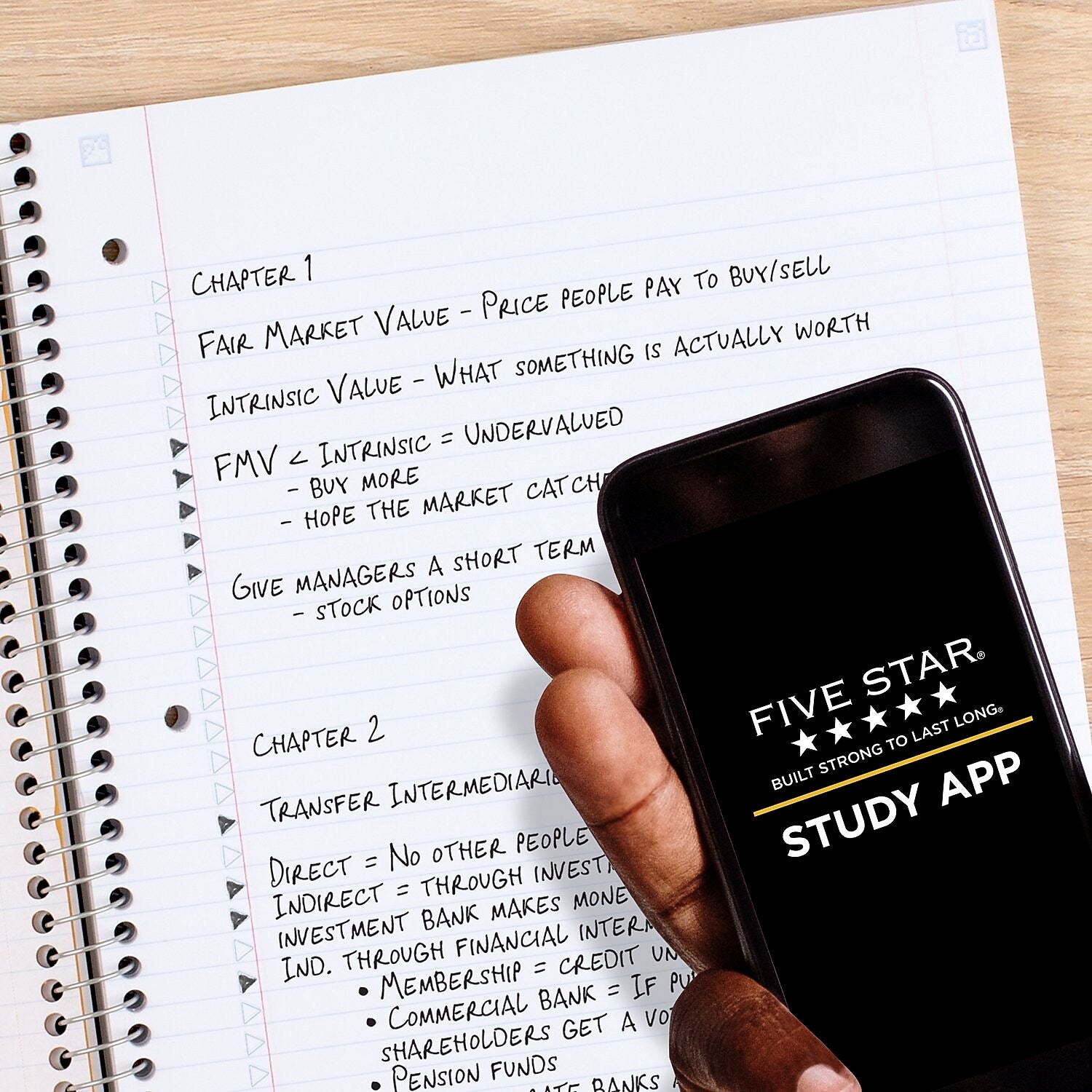 Five Star Study App 1-Subject Notebooks, College Ruled, 100 Sheets, Blue (820002NH0)