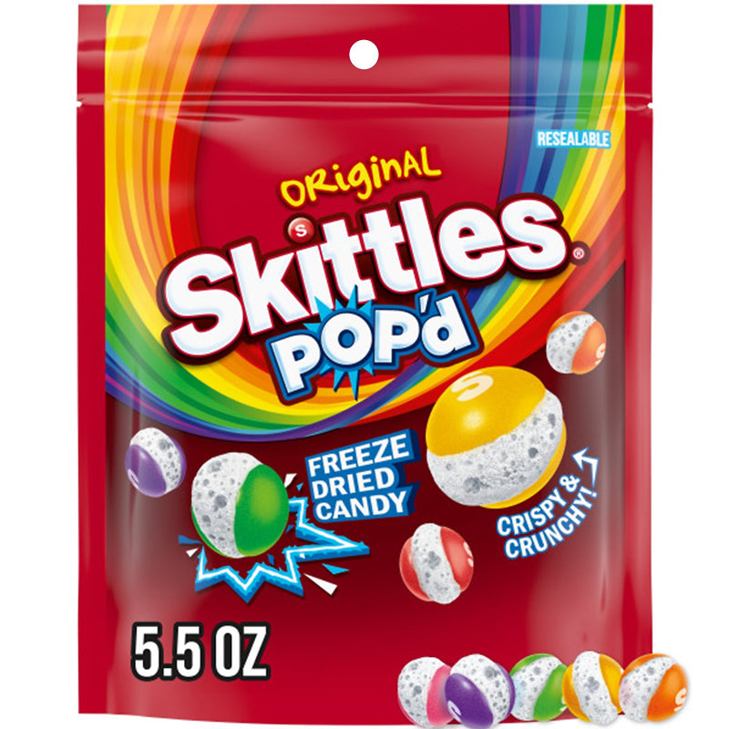 SKITTLES POP'd Originals Freeze Dried Candy, Assorted Flavors, 5.5 oz. (471736)