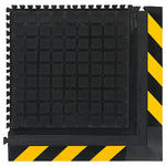 M + A Matting Hog Heaven 18" Modular Tile Anti-Fatigue Mat, 1.82' x 1.82', Yellow Corner (447105100)