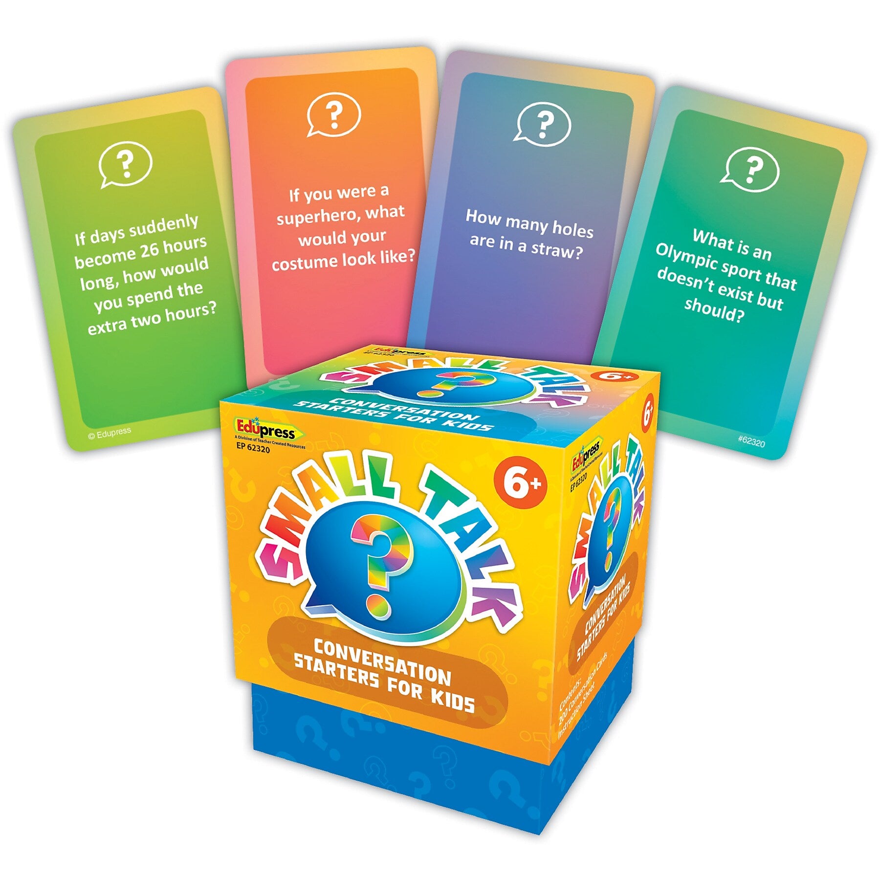 Edupress Small Talk: Conversation Starters for Kids Flash Cards, 200/Pack (TCR62320)