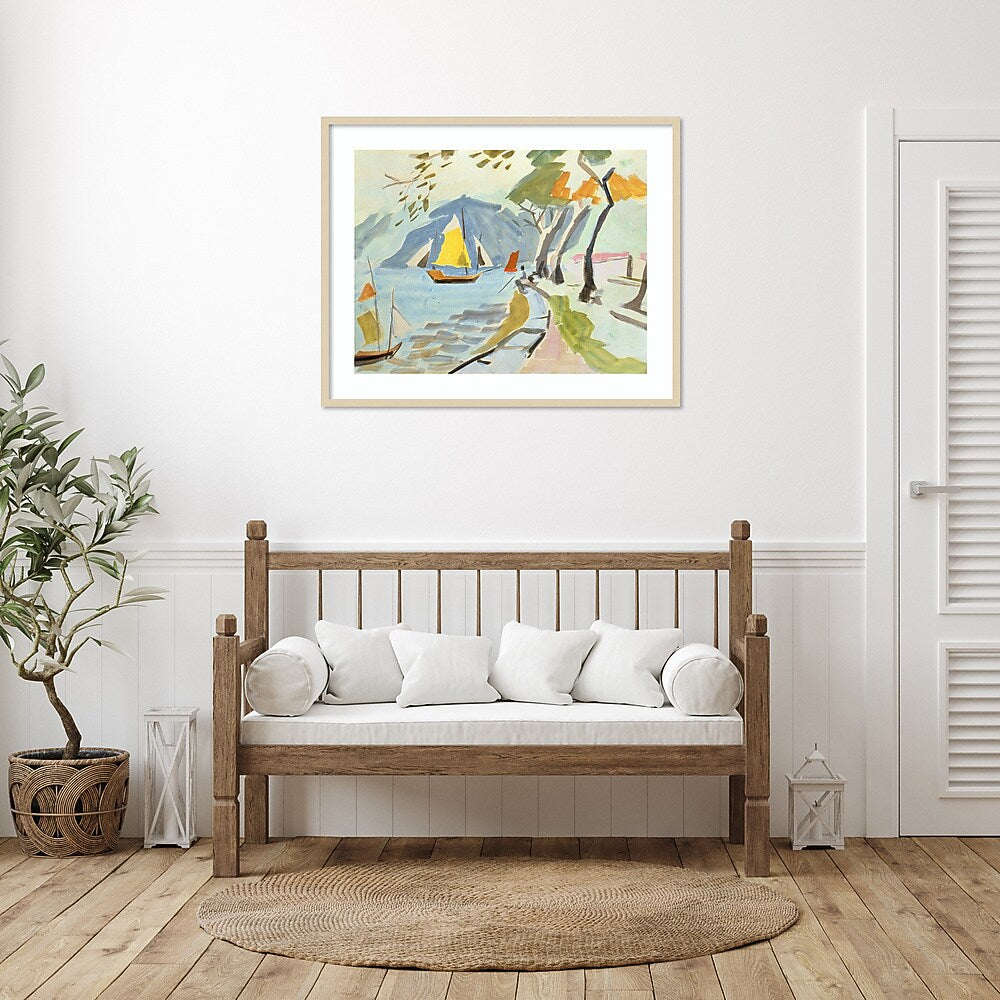 Amanti Art Macau Shoreline by Anne Durham Wood Framed Wall Art Print, 41" x 33" (A42677457404)