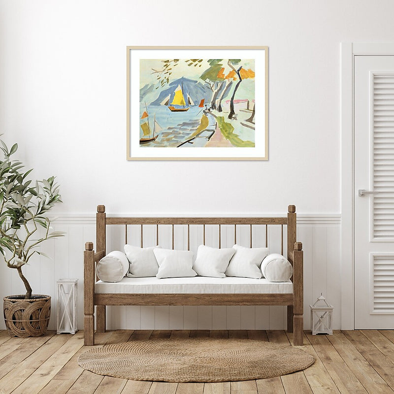 Amanti Art Macau Shoreline by Anne Durham Wood Framed Wall Art Print, 41" x 33" (A42677457404)