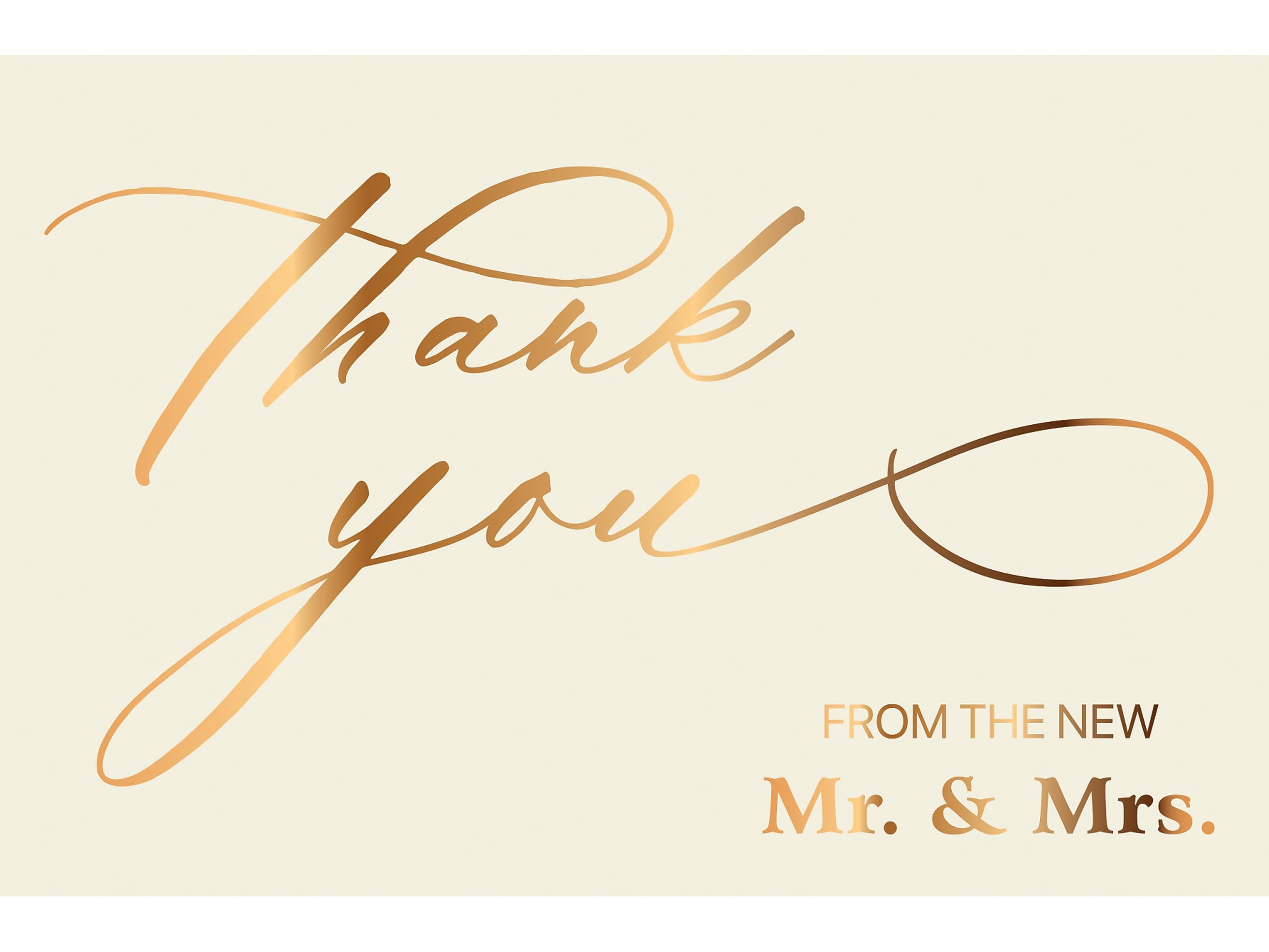 Better Office Wedding Thank You Cards with Envelopes, 4" x 6", Ivory/Metallic Gold, 50/Pack (64644-50PK)