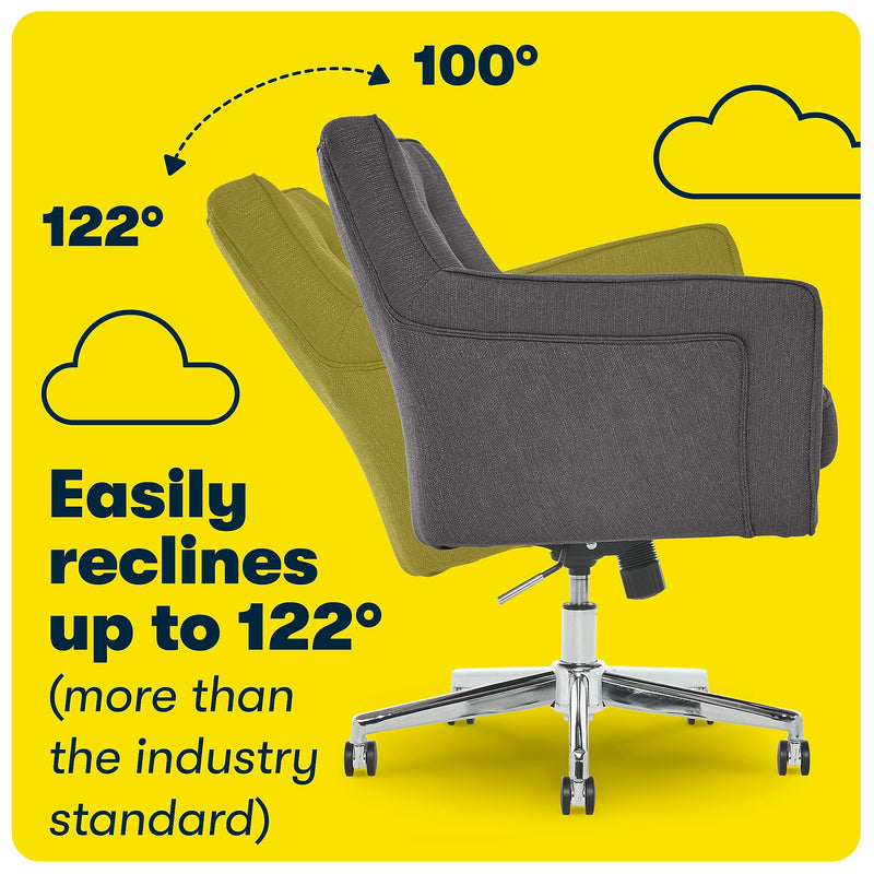 Serta Style Ashland Fabric Swivel Computer and Desk Chair, Graphite (47140B)
