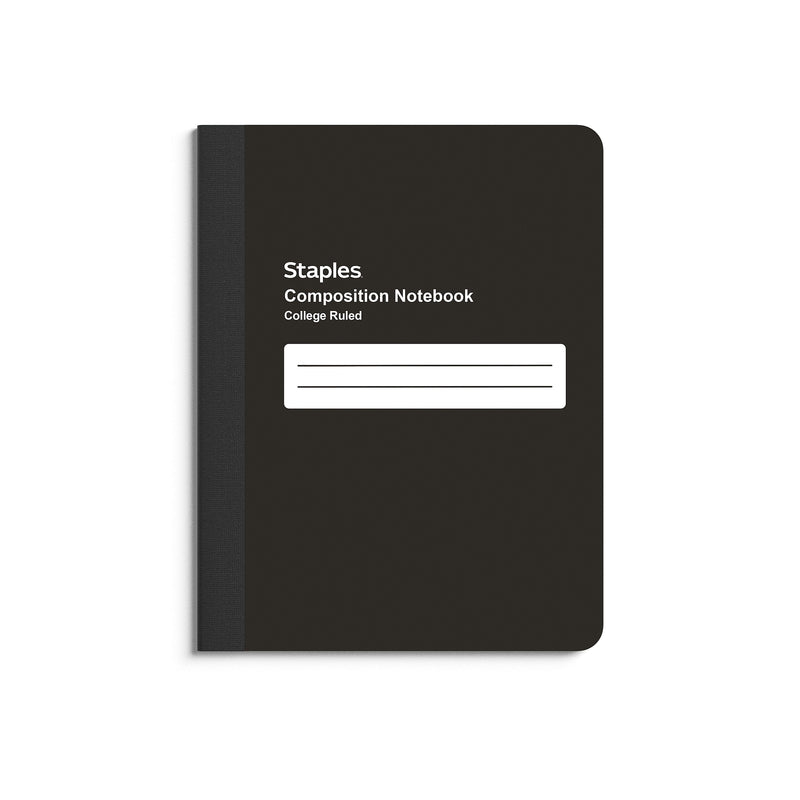 Staples Poly Composition Notebook, 7.5" x 9.75", College Ruled, 80 Sheets, Black (ST55083)