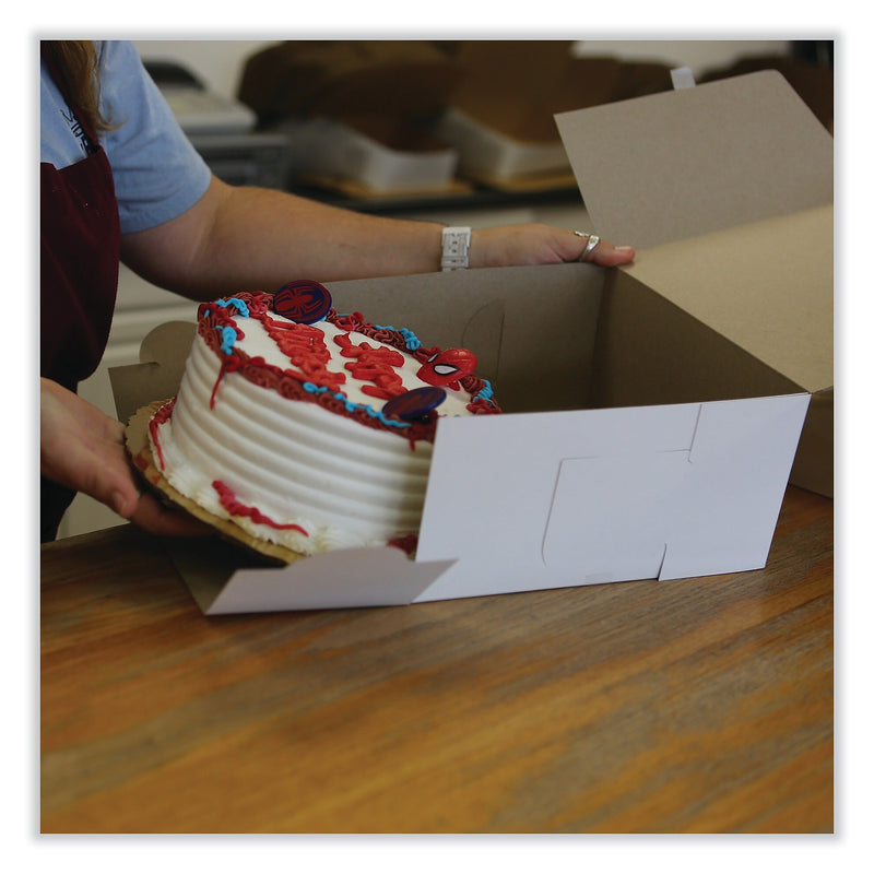 SCT Bakery Boxes, Standard, 14 x 14 x 6, White, Paper, 50/Carton