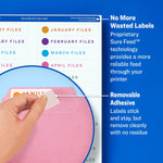 Avery Sure Feed Laser/Inkjet File Folder Labels, 2/3" x 3-7/16", White, 750 Labels/Pack (8066)
