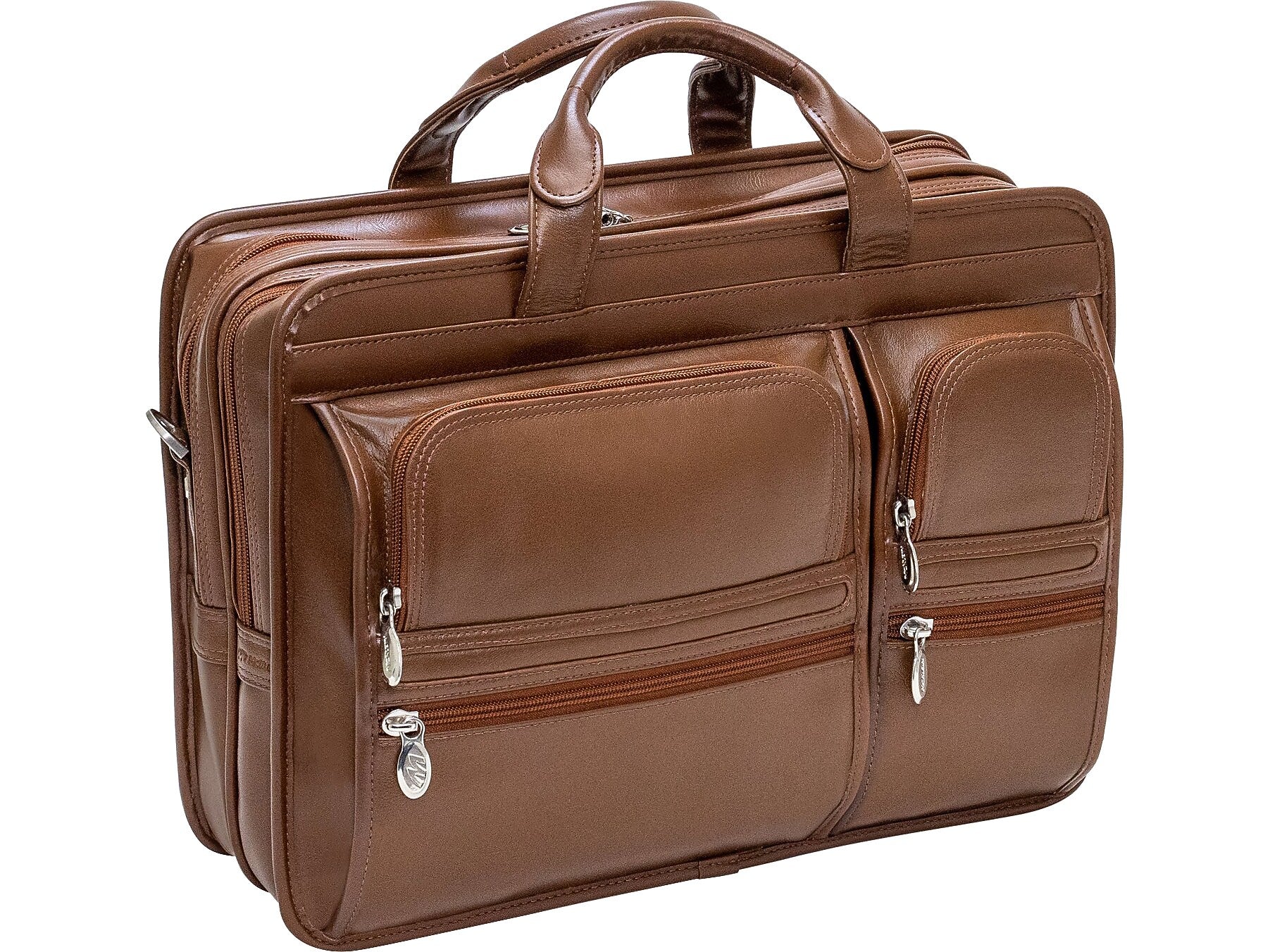 McKlein Hubbard Leather Briefcase, Laptop Compatible, Brown (88434)