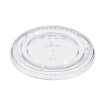 Straw-Slot Cold Cup Lids, 12oz Cups, Clear, 100/Pk
