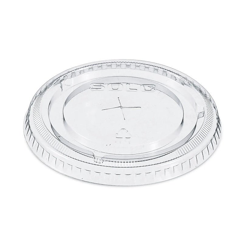 Straw-Slot Cold Cup Lids, 12oz Cups, Clear, 100/Pk