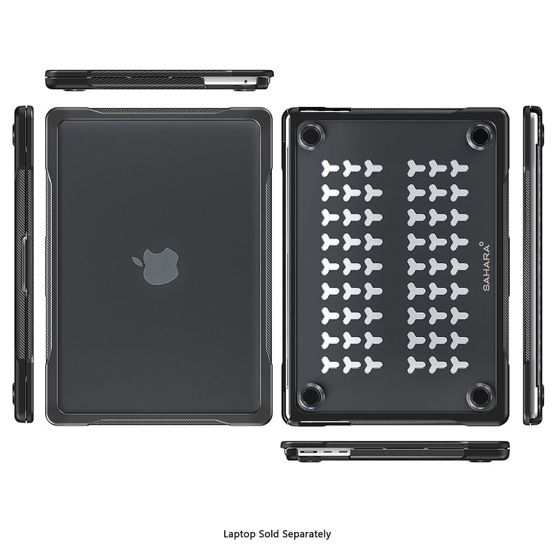 SaharaCase Raider Series 13.6" Laptop Case, Shock Absorbing, Black/Clear (LT00045)