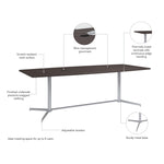 Bush Business Furniture 96W x 42D Boat Shaped Conference Table with Metal Base, Storm Gray (99TBM96SGSVK)