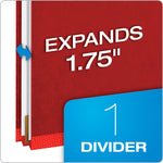Pendaflex Pressboard Classification Folder, 1-Dividers, 1 3/4" Expansion, Letter Size, Dark Red, 10/Box (23731P)