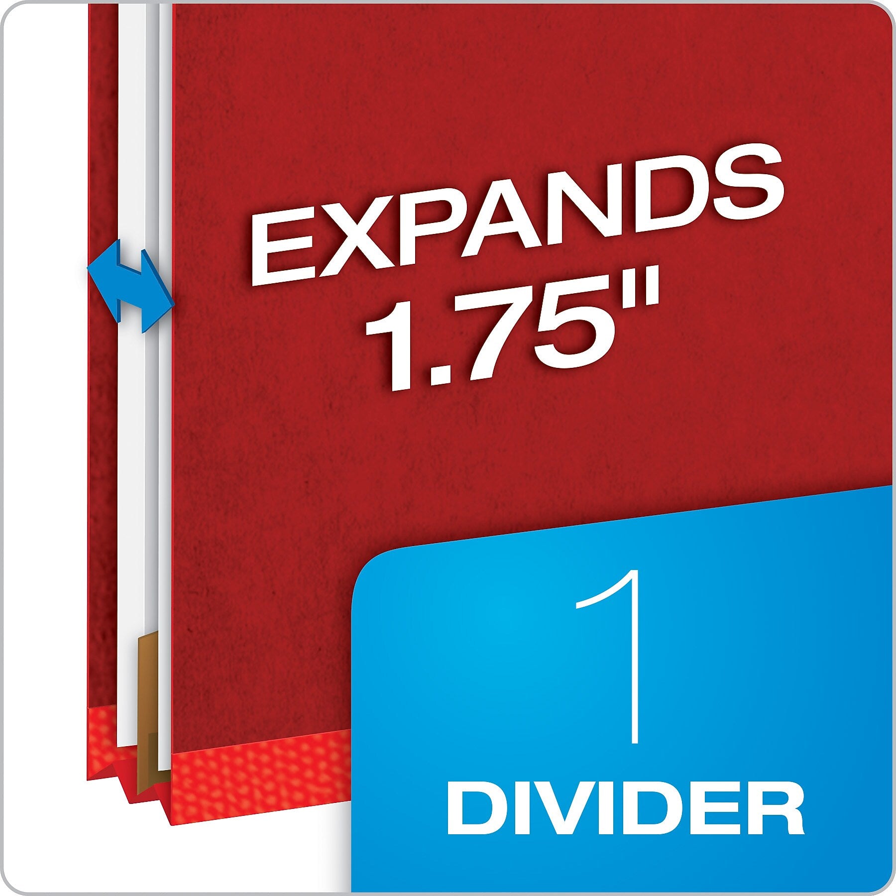 Pendaflex Pressboard Classification Folder, 1-Dividers, 1 3/4" Expansion, Letter Size, Dark Red, 10/Box (23731P)
