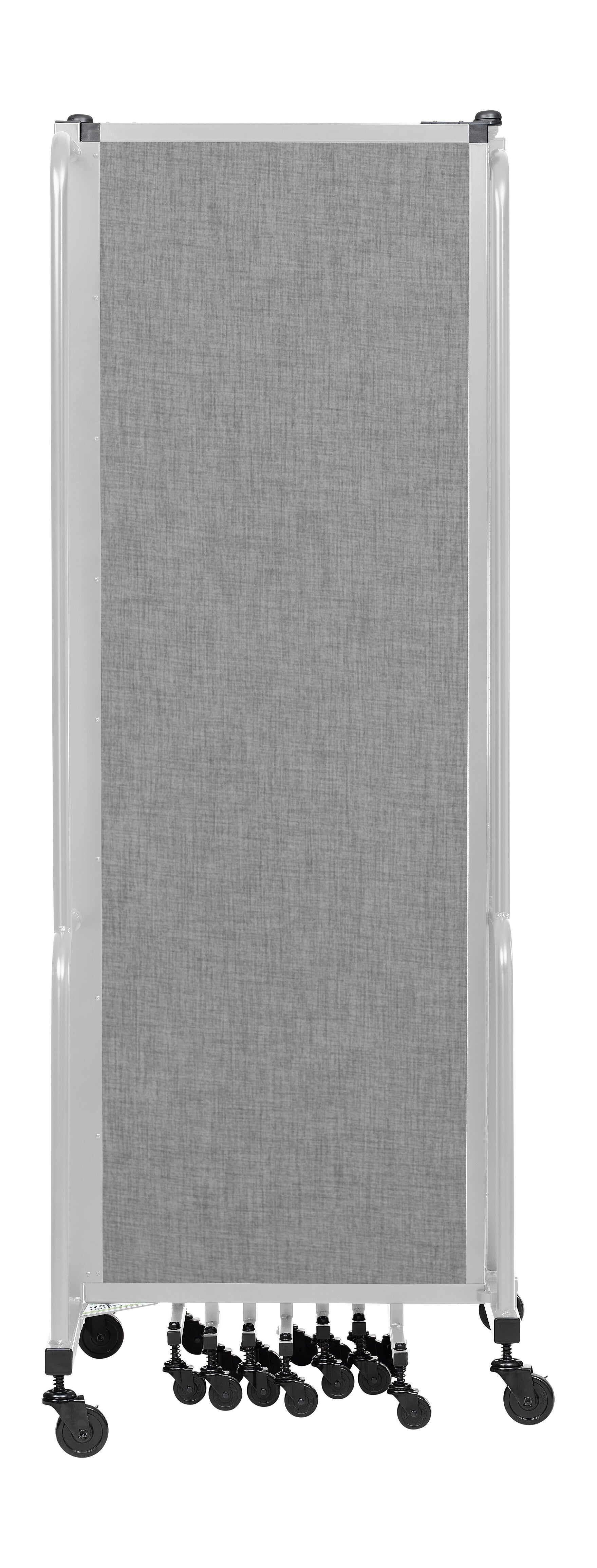 National Public Seating Robo Series 9-Panel Folding Mobile Room Divider, 72"H x 210"W, Grey Fabric (RDG6-9PT02)