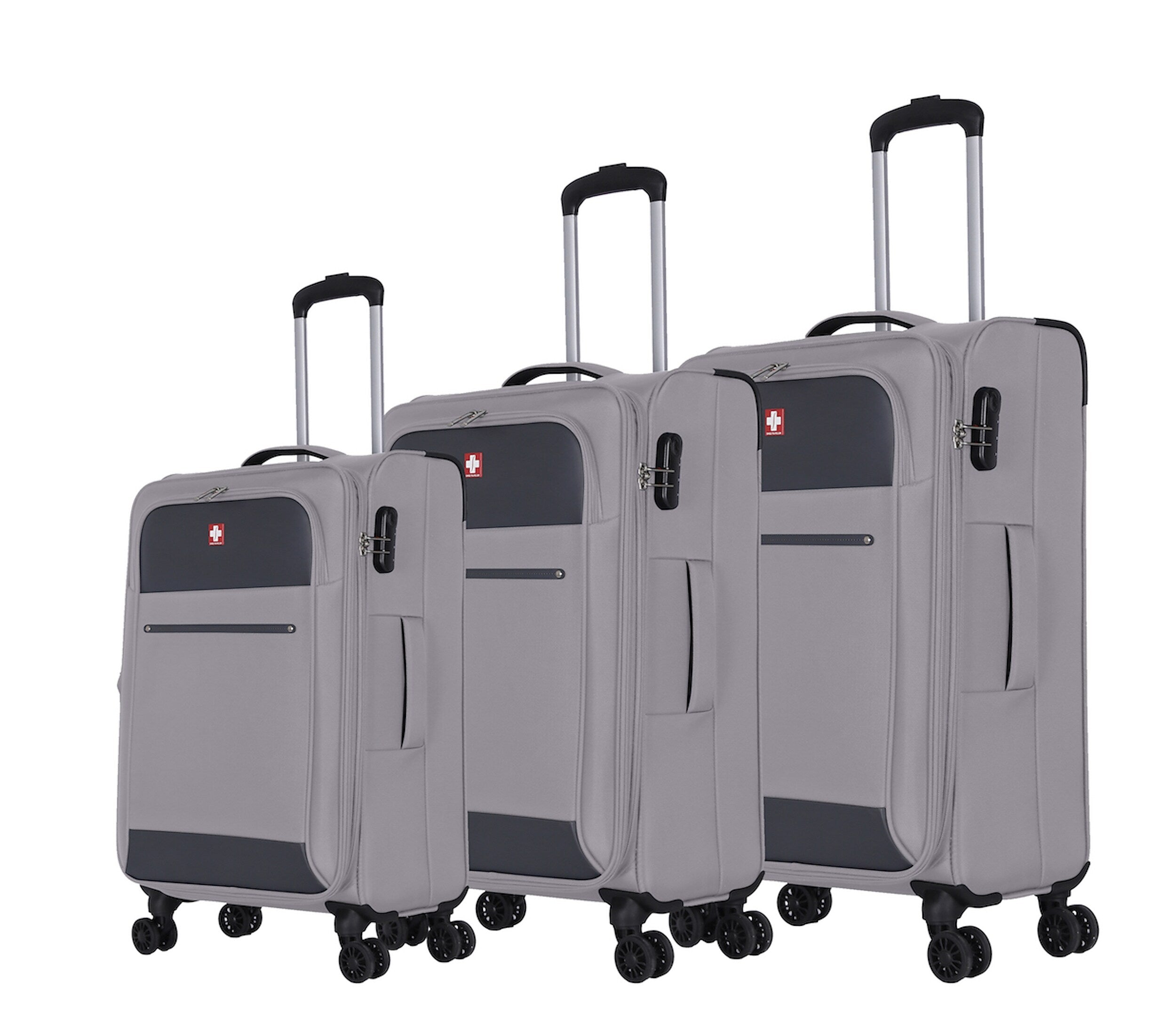 TUCCI Hardside Spinner Carry-On Luggage Set, TSA Checkpoint Friendly, Gray, 3/Set (SW0001-03PC-CGRY)