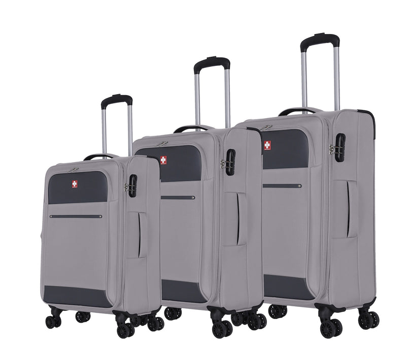 TUCCI Hardside Spinner Carry-On Luggage Set, TSA Checkpoint Friendly, Gray, 3/Set (SW0001-03PC-CGRY)