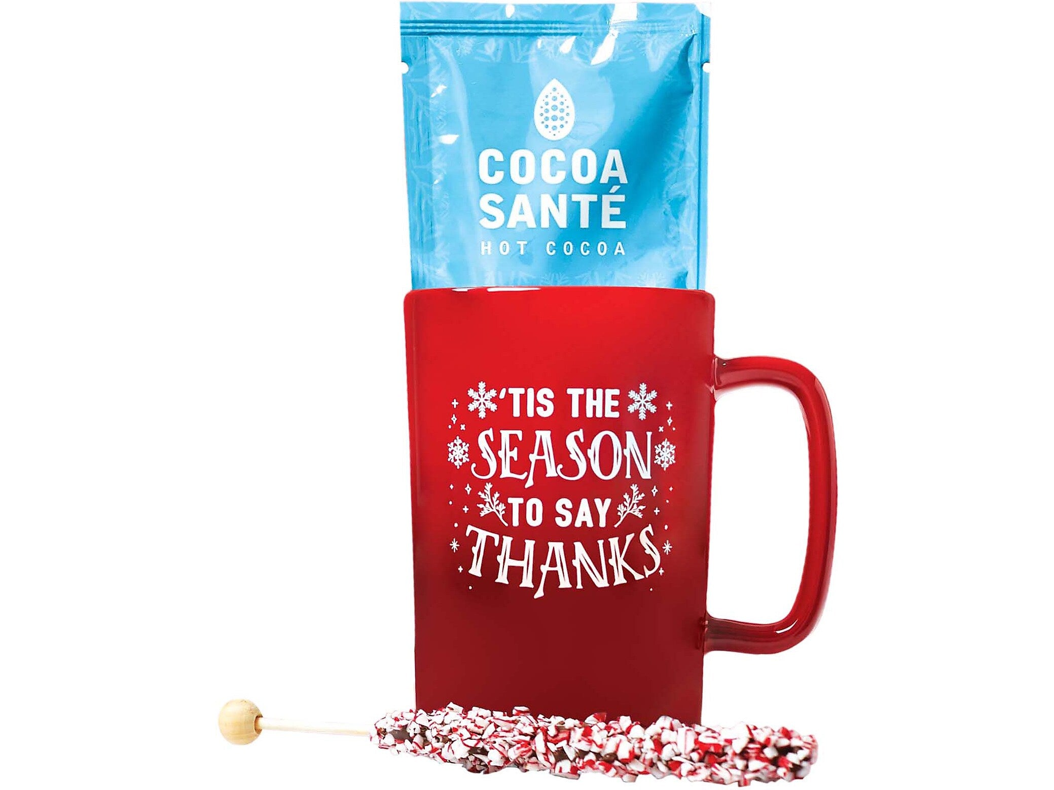 Baudville Dazzling Ombre "'Tis the Season to Say Thanks" Coffee Mug, 14 oz., Red/White (92944)