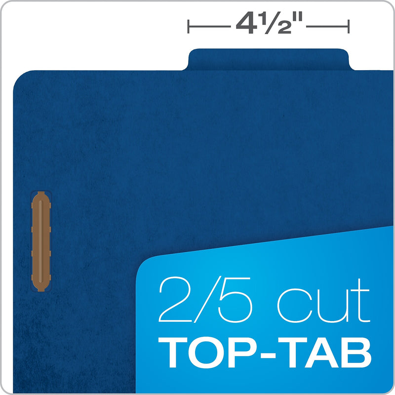 Pendaflex Pressboard Classification Folder, 1-Dividers, 1 3/4" Expansion, Letter Size, Dark Blue, 10/Box (23732P)
