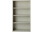 Hirsh HL8000 Series 60"H 4-Shelf Bookcase with Adjustable Shelves, Light Gray Steel (21994)