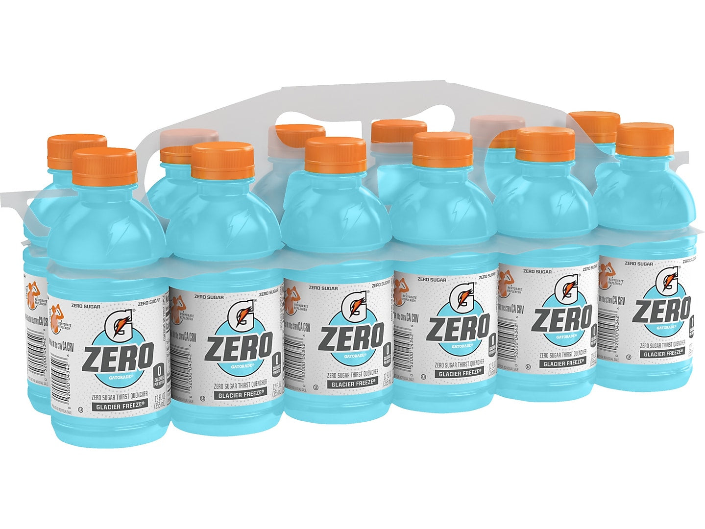 Gatorade Zero Sugar-Free Glacier Freeze Sports Drink, 12 fl. oz., 24 Bottles/Carton (04342)