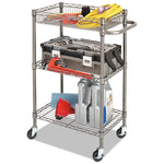 Alera 2-Shelf Wire Utility Cart, Anthracite Black (ALESW342416BA)