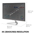 ViewSonic Thin-Bezel 27" 4K Ultra HD 60Hz LED Monitor, Silver (VX2776-4K-MHDU)